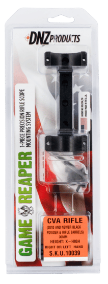 DNZ Game Reaper 30mm Scope Mount for CVA Rifle 2010 & Newer black powder and rifle barrels features an extra high height